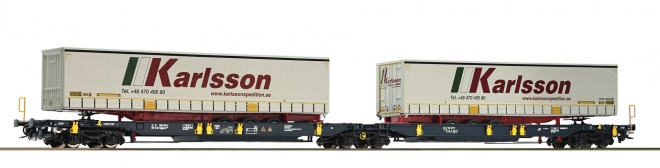 Articulated intermodal car of Green Cargo<br /><a href='images/pictures/Roco/Roco-67400.jpg' target='_blank'>Full size image</a>